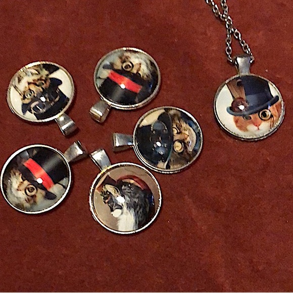 Cat Pendants & 4 Chains, Arts & Crafts - Picture 8 of 8